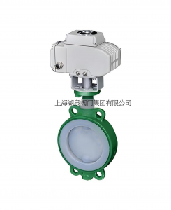 對夾式電動(dòng)襯氟蝶閥DN125 PN10配電動(dòng)執(zhí)行機(jī)